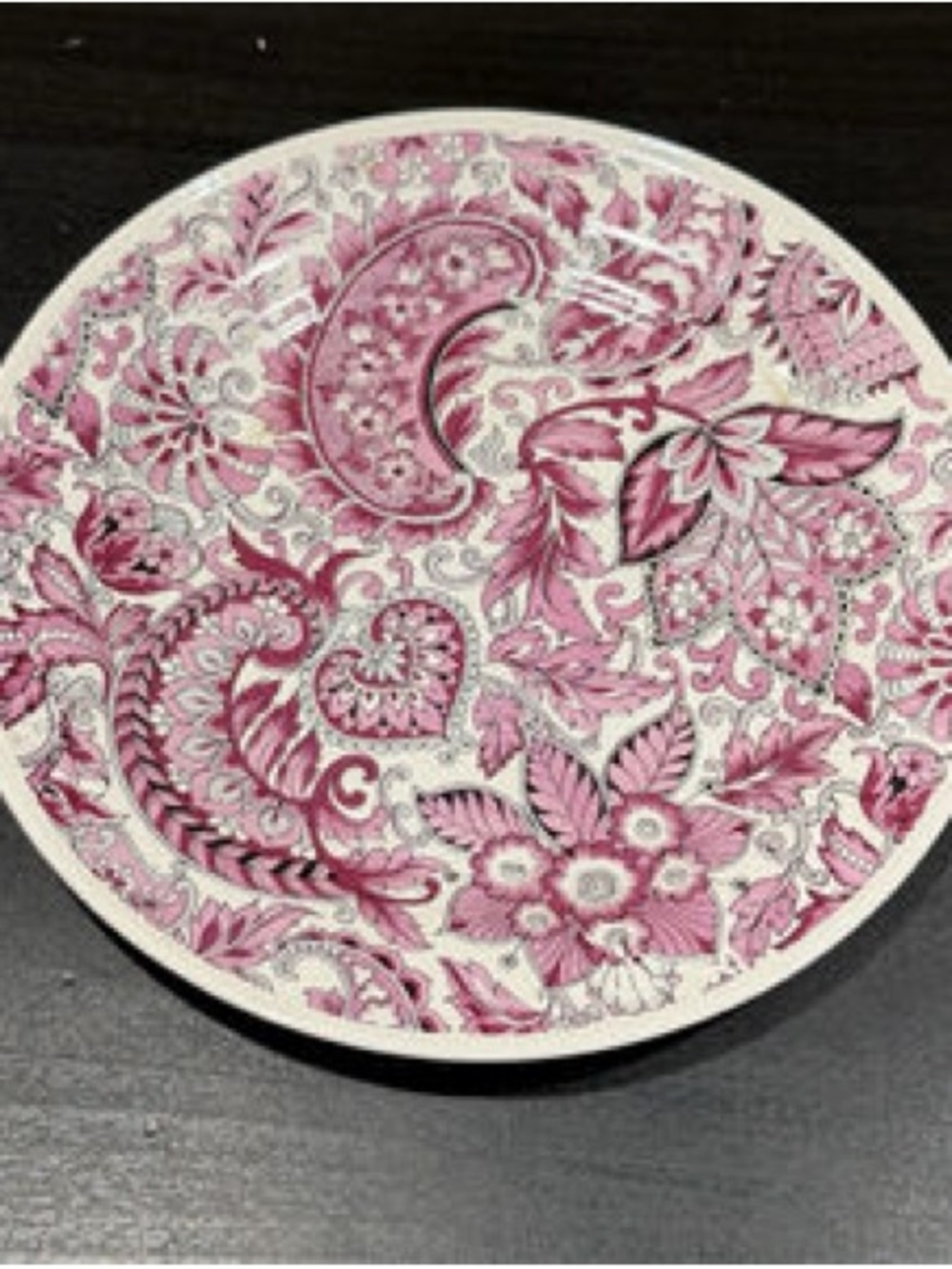 Pink Paisley Floral Decorative Plate - Home Art